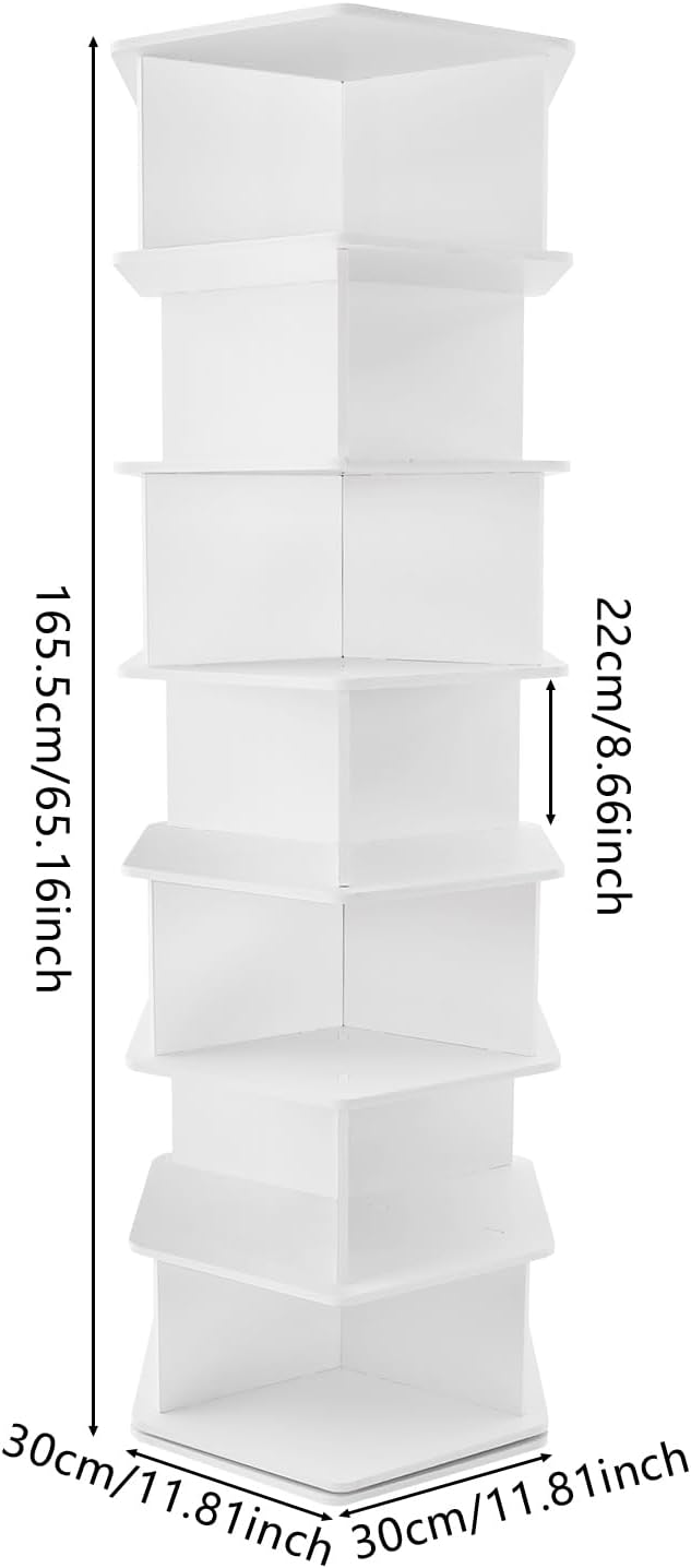 7-Tier Rotating Shoe Rack, 360° Spinning PVC Shoe Organizer with Hexagon Base, Free Standing Space Saving Design for Entryway, Cloakroom, Bedroom