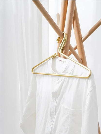 Premium Matte Gold Aluminum Coat Hangers 6 Piece Set, 16.5” Extra Smooth & Durable Metal Shirt Dress Hanger,Aluminum Alloy Hanger,Clothing Support,Clothing Hang