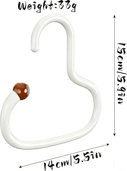 6PCS Bra Hanger for Thick Plastic Closet, Tank Top Organizer 6 Heart Hooks Capacity Space Saving Hanger Closet Organizers and Storage for Tank Top, Hats, Scarf etc. (White Heart,6)