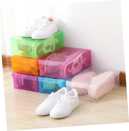 DECHOUS 6pcs Shoe Storage Case Lid Plastic Shoe Boxes for Home Closet and Shelf