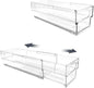 Isaac Jacobs 2-Pack Clear Expandable Storage Bins - Extra Small, 11"-19" L x 3.9" W x 3.1" H, Plastic Organizer with Cut-Out Handles, Adjustable Length from 11-19" for Home, Kitchen & Office