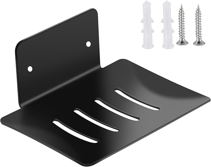 YUZP Soap Holder for Shower with Stainless Steel,Rustproof Soap Saver Sponge Holder for Bathroom,Tub,Kitchen Sink (Black Bore)