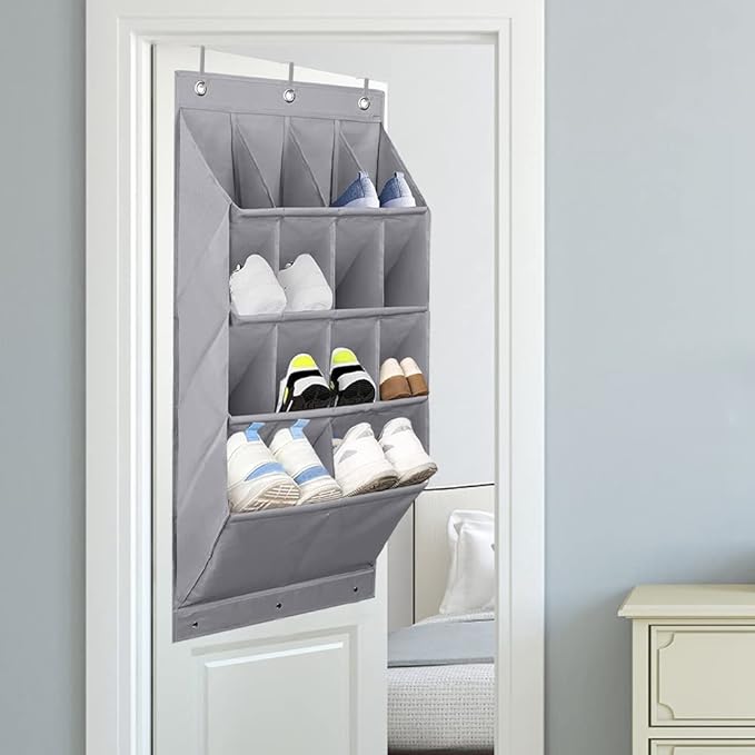 Shoes Organizer Rack 14 Grid for Room Over Door Hanging Storage Holder Bedroom Shoes Storage Bag