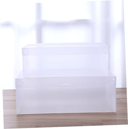Sosoport 6pcs Plastic Shoe Boxes Lid Storage Case for Home Entryway Dustproof Shoe Organizer Small Item Storage Bins Space Saving Tidy Design