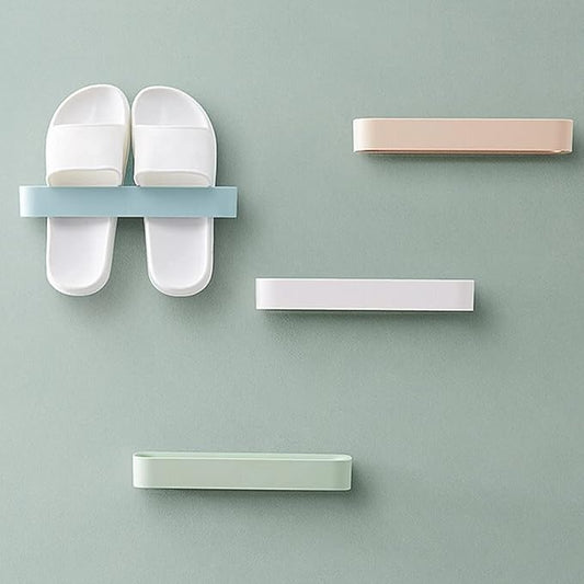 Wall Mounted Shoe Rack, Hanging Shoe Rack for Door, Self Adhesive Wall Mounted Holders Shelf Hanging Bathroom Storage Box Slippers Hanger Shoe Rack Shoe Organizer (4 color)