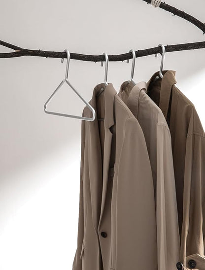 Premium Matte Silvery Aluminum Coat Hangers 10 Piece Set, 16.5” Extra Smooth & Durable Metal Shirt Dress Hanger,Aluminum Alloy Hanger,Clothing Support,Clothing Hang
