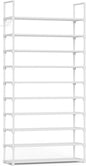 Kitsure Shoe Rack for Closet - 10-Tier Shoe Organizer with Hook Rack, Large-Capacity & Space-Saving Shoe Shelf for Entryway, Bedroom, Living Room,32.2" x 11.8" x 68.5", White
