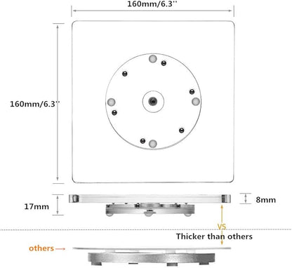 CY craft Cookie Decorating Turntable with Anti-Slip Silicone Mat,Cup Cake Sugar Icing Cookie Decorating Supplies Tools,Clear Acrylic Small Lazy Susan Turn Table,6.3 x 6.3 Inch,Square,Pack of 1