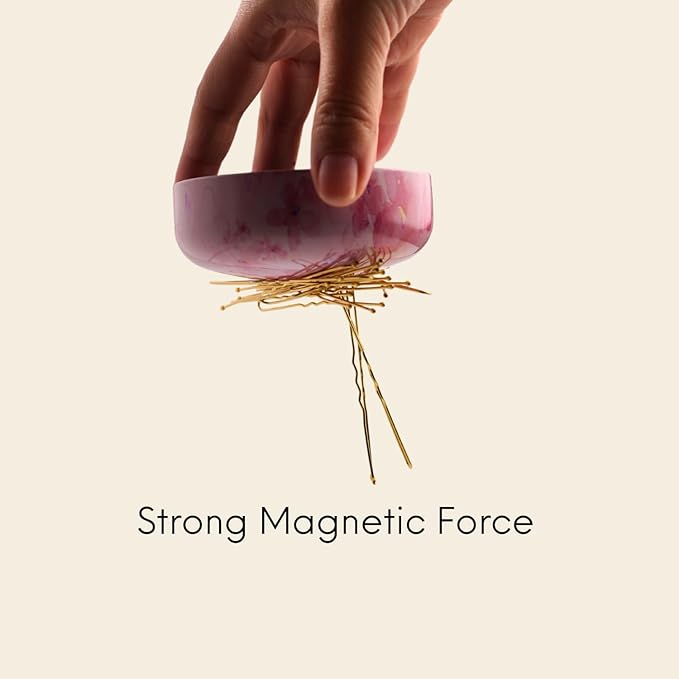 Magnetic Bobby Pin Holder, 2-in-1 Design Bobby Pins Collector and Storage, Hair Accessories Organizer, Magnetic Paper Clip Holder, Pink Sakura