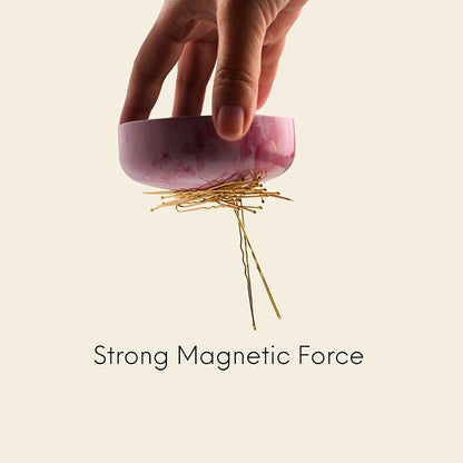 Magnetic Bobby Pin Holder, 2-in-1 Design Bobby Pins Collector and Storage, Hair Accessories Organizer, Magnetic Paper Clip Holder, Pink Sakura