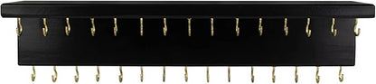 SANY DAYO HOME Black Necklace Holder Jewelry Organizer with 30 Hooks, 15 x 3 x 4 inches Wall Mount Rustic Pine Wood Shelf for Necklace, Hair Bow Storage
