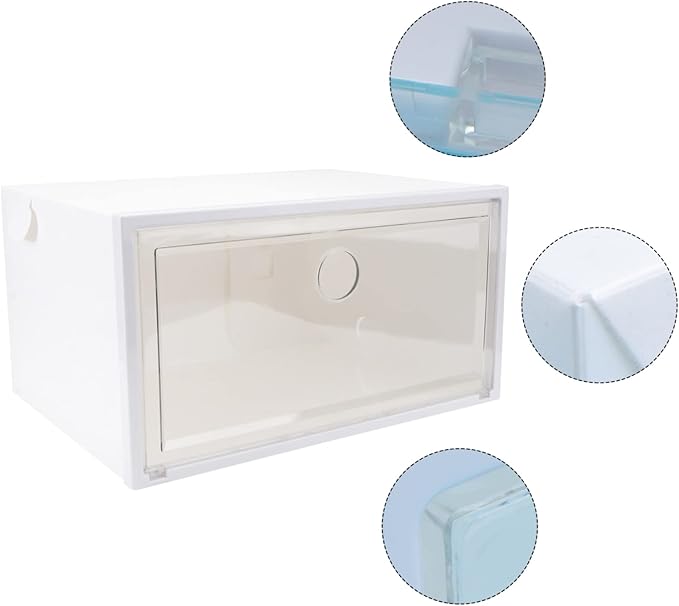 Garneck 1pc Capacity Creative Plastic Shoe Storage Box Window for Easy Access Side Opening Design for Organizing Shoes Clothes and Accessories