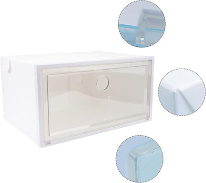 Garneck 1pc Capacity Creative Plastic Shoe Storage Box Window for Easy Access Side Opening Design for Organizing Shoes Clothes and Accessories