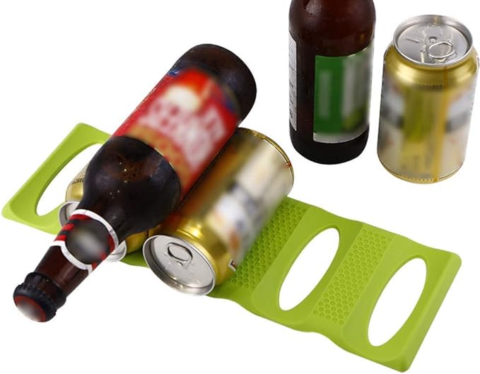 Ulalaza 2Pcs Bottle Stacking Mat Can Stacker Kitchen Cabinet and Fridge Storage Rack Wine Bottles Holder