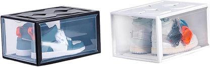 BESPORTBLE Plastic Basketball Shoe Box Storage Container 36X26X20Cm White Shoes Organizer for Home Closet Storage