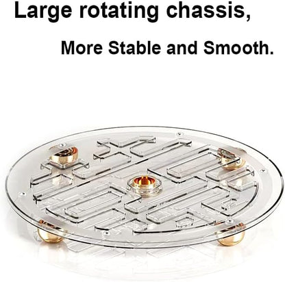 Rotating Skincare Makeup Organizer, 11" Round Lazy Susan, Turntable Vanity Organizers and Storage, Clear Large Spinning Cosmetic Perfume Display Cases (Clear)