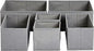 Amazon Basics Collapsible Cloth Drawer Organizer Boxes for Socks, Underwear and Baby Clothes, Storage Bins, Gray, Set of 6