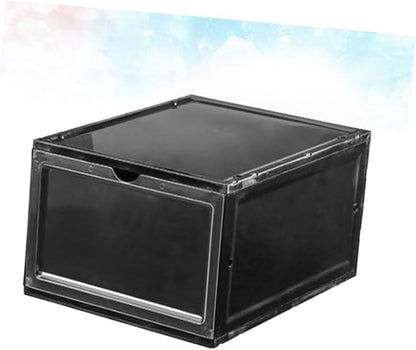 Alipis Thick Plastic Folding Clamshell Magnetic Basketball Shoe Box Sturdy Storage Box for Entryway