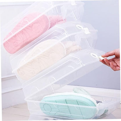 IMIKEYA Plastic Shoe Storage Box Thickened Transparent Organizer for Men Women Stackable Design Space-saving for Shoe Organization for Closet under Bed