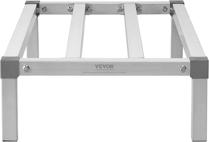 VEVOR Aluminum Dunnage Rack, 36” x 20” Commercial Food Floor Rack, 8” Off The Floor, 1000 lbs Capacity All-Welded Aluminum Storage, for Storage in Restaurants, Kitchens, Garages and Vehicles
