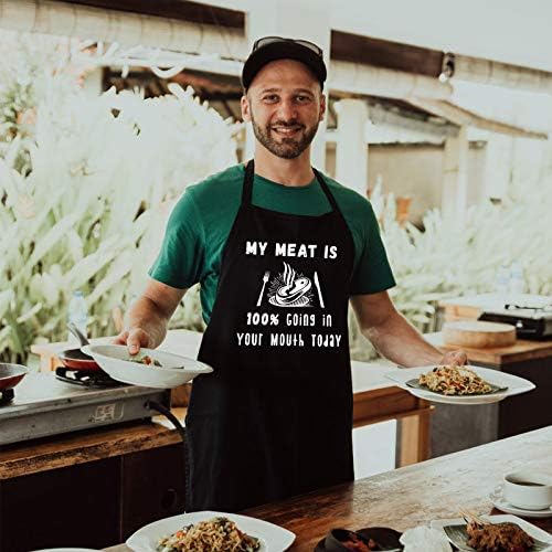ZOORON Funny BBQ Aprons for Men, Dad Gifts, Gifts for Men, Fathers Day, Birthday Gifts Aprons,Adjustable and Waterproof - Image 6