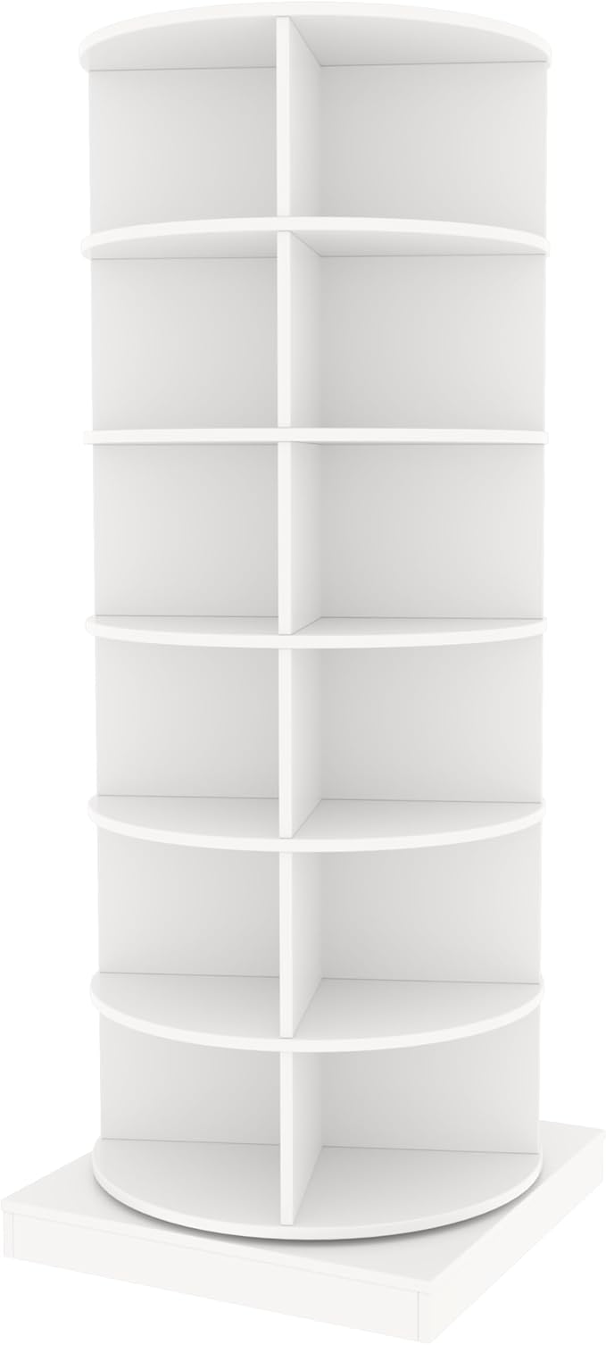 Rotating Shoe Rack Tower, 6-Tier Spinning Shoe Rack, Free Standing 360° Revolving Shoe Organizer Rotating Vertical Shoe Rack Can Hold 24 Pairs of Shoes for Entryway Living Room Hallway