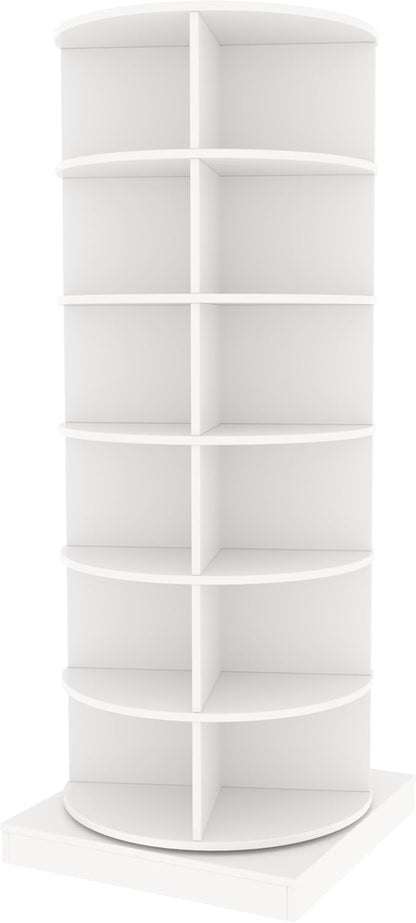 Rotating Shoe Rack Tower, 6-Tier Spinning Shoe Rack, Free Standing 360° Revolving Shoe Organizer Rotating Vertical Shoe Rack Can Hold 24 Pairs of Shoes for Entryway Living Room Hallway