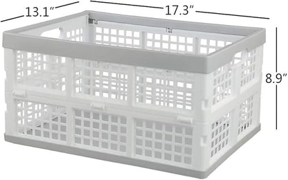 Vababa 28 L Plastic Collapsible Storage Bins, Stacking Utility Foldable Basket, Set of 3
