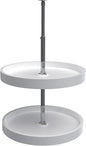 Rev-A-Shelf 20" Dual Full Circle Lazy Susan Organizer for Upper Corner Kitchen Cabinets, Plastic Home Storage 2 Tier Shelves, White, 6012-20-11-52