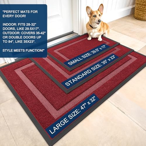 OLANLY Front Door Mat Outside 35x23, All-Season Heavy-Duty Rubber Doormat - Image 2