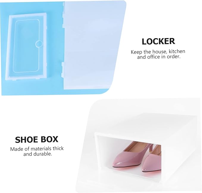 6pcs Shoe Container Storage Shoe Boxes Stackable Organizer for Closet Racks