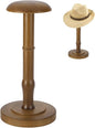 AHANDMAKER Wood Tabletop Hat Rack Vintage Dome Shaped Hat Holder Display Stand, Cap Organizer and Display Rack for Fedora, Sun Hats, Straw Hats, Caps, Wig, Brown 13.23 x 6.3 Inch