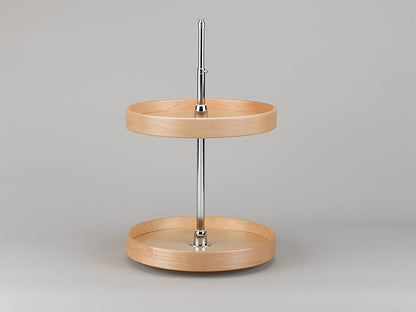 Lazy Daisy Natural Wood Full-Circle 2-Shelf Lazy Susans for Corner Wall Cabinets