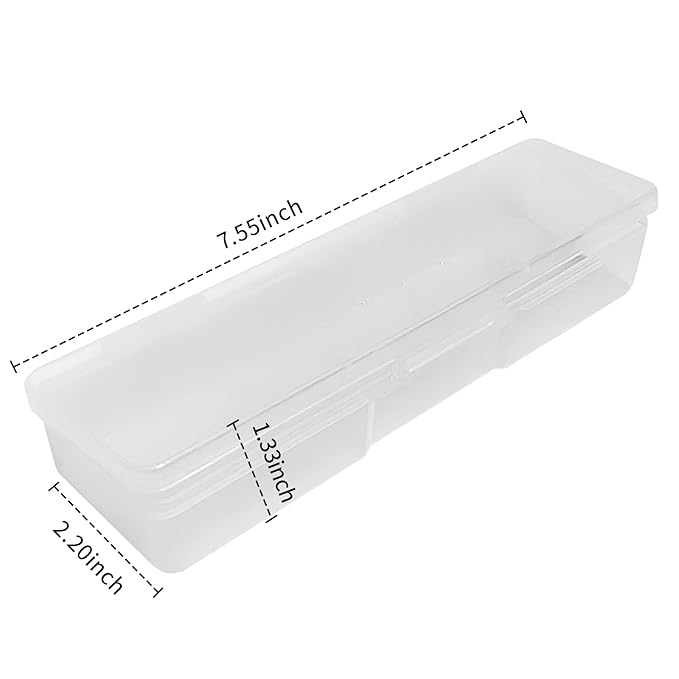 Plastic Storage Personal Box for Nail, 4PCS Nail Implement Manicure Tool Organizer Case Box for Nail Art Pedicure Supply (Clear)