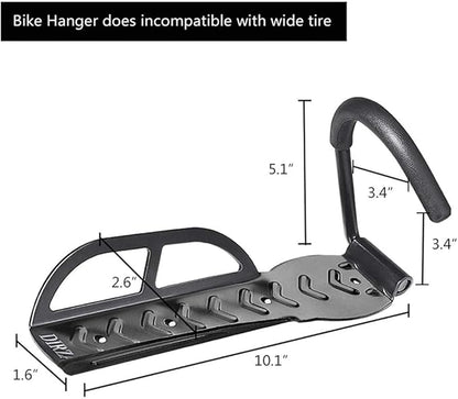 Dirza Bike Wall Mount Rack with Tire Tray - Vertical Bike Storage Rack for Indoor,Garage,Shed - Easy to install - Great for Hanging Road,Mountain or Hybrid Bikes - Screws Included - 1 Pack