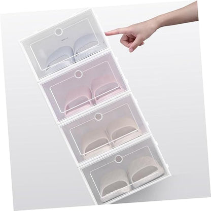 12pcs White Shoe Storage Boxes with Thickened Lid, 33x23x13cm Stackable Shoe Containers for Dust and Moisture Protection, Closet Organizer for Sneakers and Boots