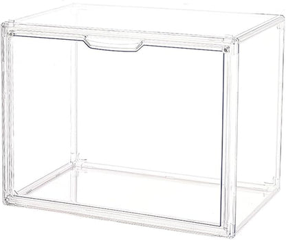 Clear Plastic Stackable Storage Bins, Clear Shoe Box, Dustproof Book & Cosmetic Display Cases, Large Figures Collectibles Showcase, Shoe Storage Boxes, Bag Organizer (1, TransparentXL-1 Pack)