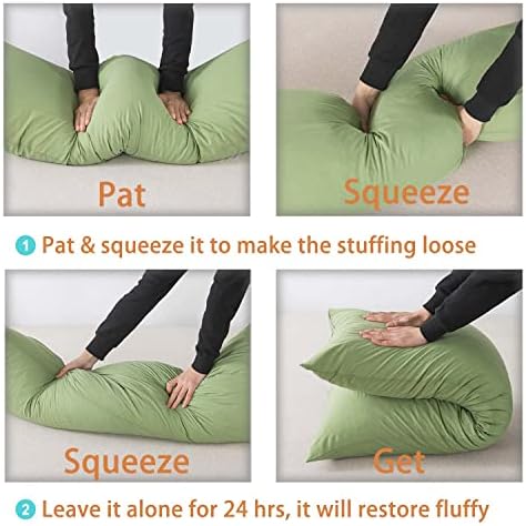 WhatsBedding Memory Foam Body Pillow with Cover, Long Bed Pillow for Adults - Image 6