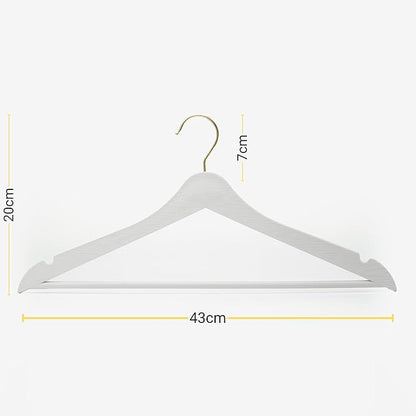 24 Pcs White Wood Look Plastic Hangers Clothes Clothes Shirt Hanger with Gold Hooks
