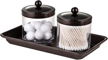 Vintage Farmhouse Decor Metal Vanity Tray (4 Pack), Countertop Guest Hand Towel Paper Storage Organizer Tray Dispenser, Sturdy Holder for Perfume,Cosmetics, Jewelry, Makeup Bathroom Organizer (Bronze)