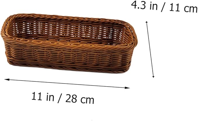 1pc Rattan-like Woven Storage Basket Rattan Flatware Organizer Kitchen Tray Kitchen Drawer Organizer Fork and Spoon izer Flatware Container Plastic Chopsticks Pp Basket
