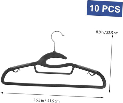 Unomor 10pcs Heavy Duty Non- Clothes Hangers Extra Wide Plastic Hangers for Jackets Suits Pants Space Saving Organizer for Closet Versatile Design