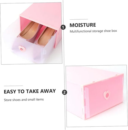 LABRIMP 3Pcs Transparent Drawer Storage Box for Shoes Sturdy Plastic Organizer with Capacity Dust and Moisture Design for Home Closet and Dorm Use