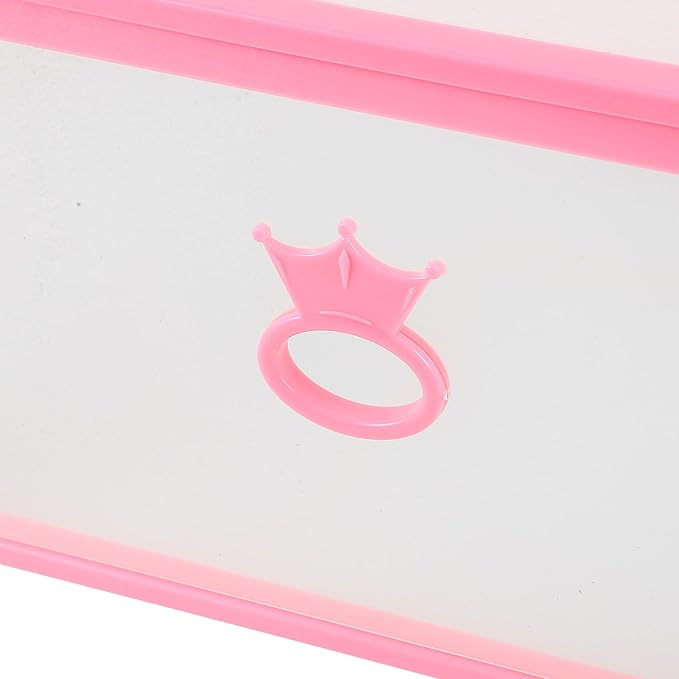 BESPORTBLE Drawer-style Thickened Plastic Shoes Storage Box with Window, 33x23x14cm, Rose Frame White Base, Unisex Shoe Organizer for Closet and Entryway Storage