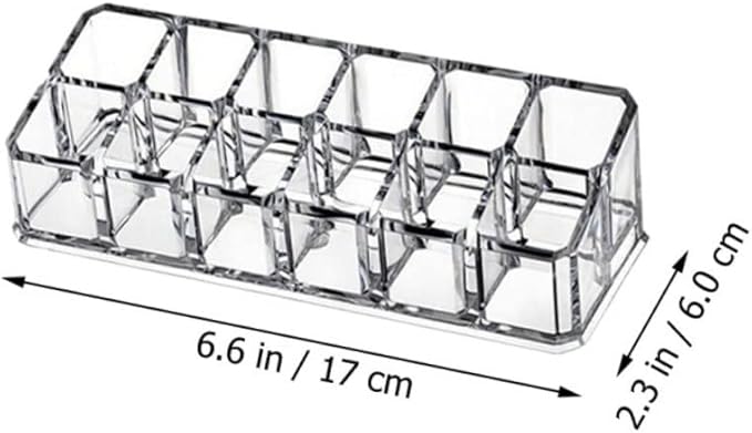 CALLARON 12-Slot Lipstick Organizer Box 3pcs Makeup Storage Case for Vanity Display Sturdy Lip Gloss Holder for Beauty Supplies