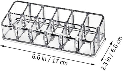 CALLARON 12-Slot Lipstick Organizer Box 3pcs Makeup Storage Case for Vanity Display Sturdy Lip Gloss Holder for Beauty Supplies