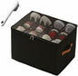 Fabric Shoe Organizer Storage Box,With Adjustable Dividers For Shoe Box,12 Separate Compartments For Boots Heels Sneakers (Black,Set1)
