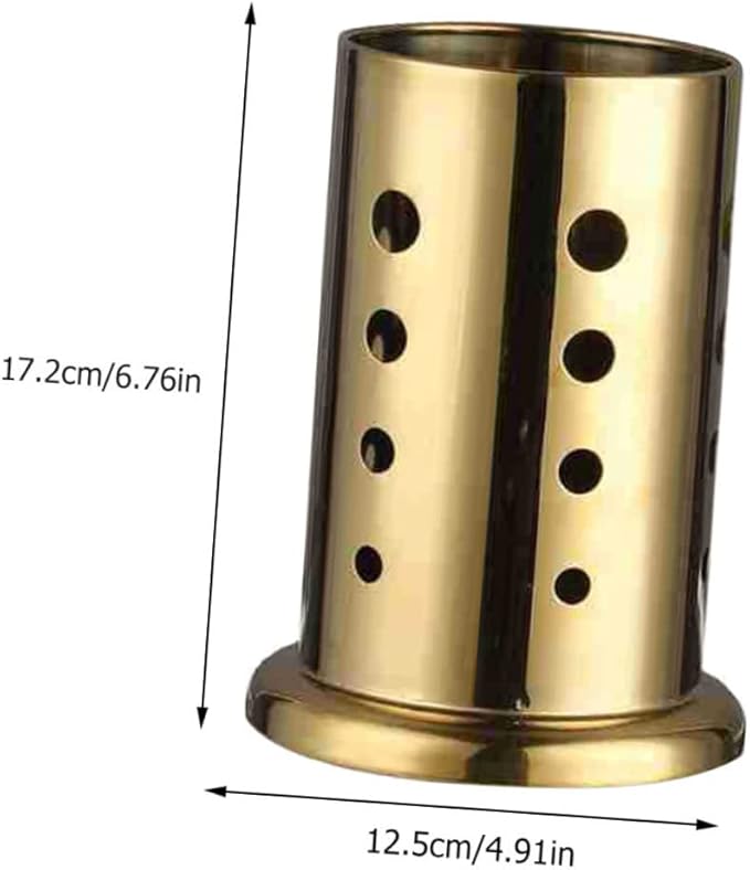 PRETYZOOM 1pc Stainless Steel Chopstick Organizer Base Gold Cutlery Holder for Kitchen Design for Easy Storage and Ventilation for Home Use
