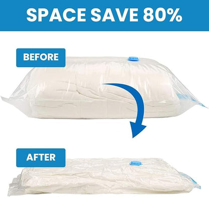 Vacuum Bag Travel,Space Saver Bags (1 Large/2 Medium/2 Small) Compression Plastic Storage Pouch (Pack of 5)