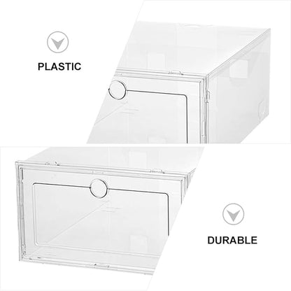 4pcs Stackable Shoe Storage Boxes with Thickened Foldable Drawers, 33X24X14Cm Organizer for Cabinets and Closet Sneaker Storage